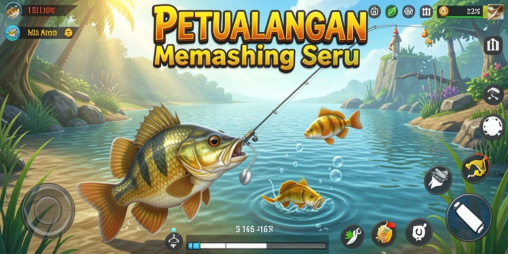Tampilan gameplay yang menarik saat menangkap ikan di 116X.