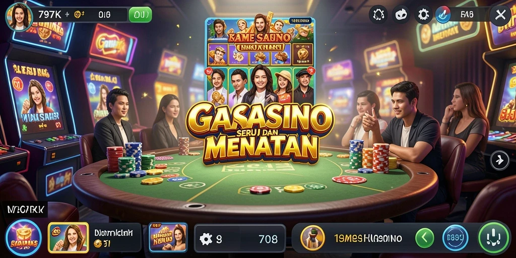Screenshot gameplay 797K menunjukkan pemain serius menikmati Kasino.
