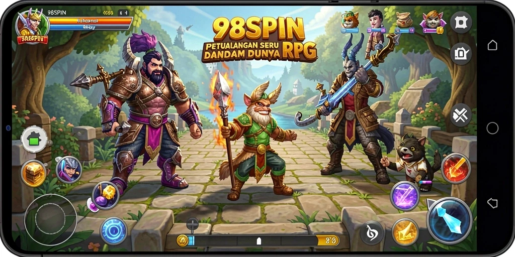 Tampilan gameplay seru di dunia RPG 98SPIN.