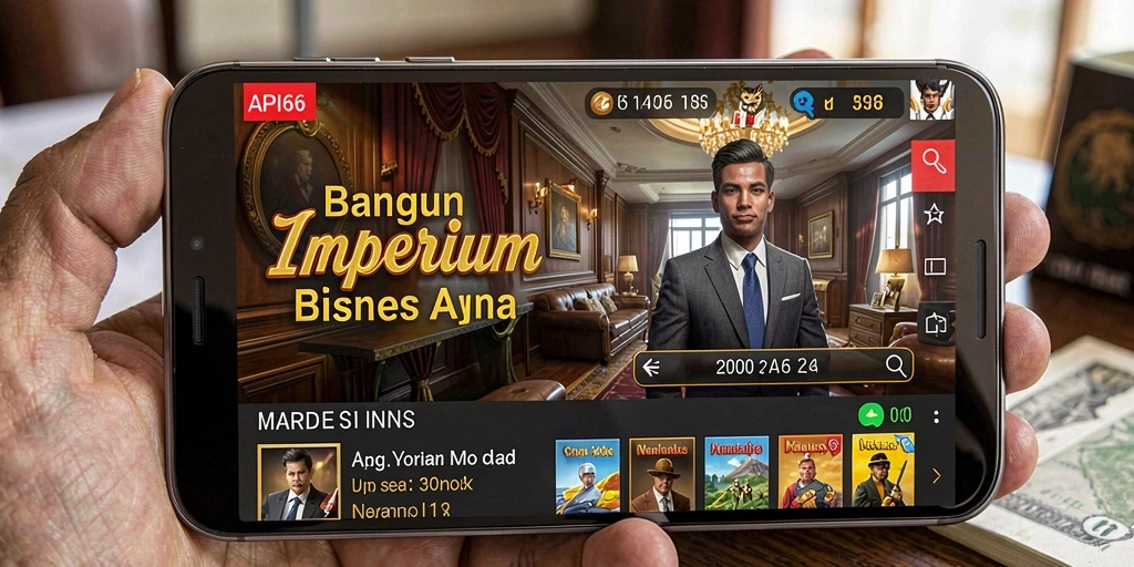 Screenshot menunjukkan gameplay seru dalam membangun kerajaan bisnis.