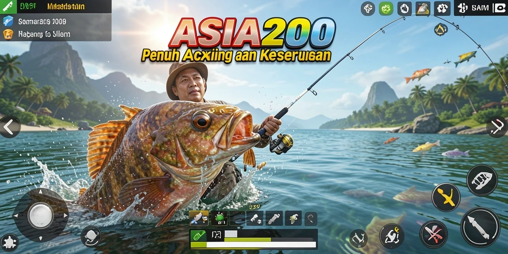 Screenshot utama ASIA200 menampilkan gameplay memancing yang seru dan menarik.