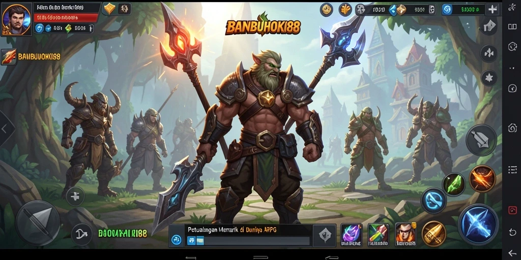 Tampilan gameplay epik dalam dunia ARPG BANBUHOKI88.