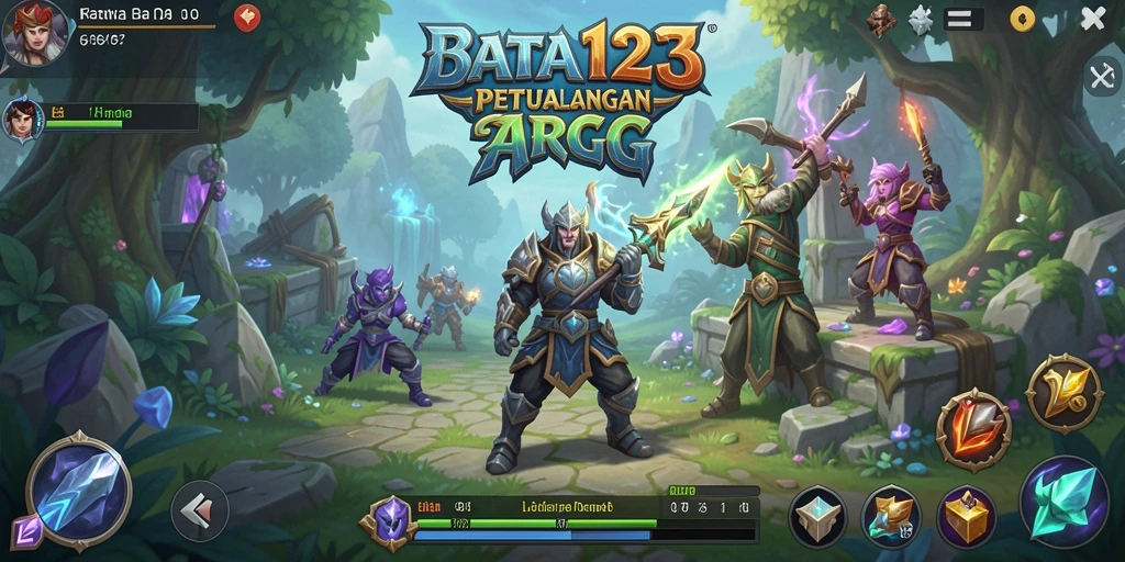 Screenshot BATA123 menunjukkan aksi pertempuran mendebarkan dalam dunia fantasi.