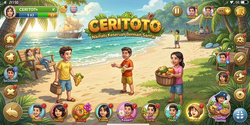 Tampilan menarik dari gameplay CERITOTO dengan alur cerita yang seru.