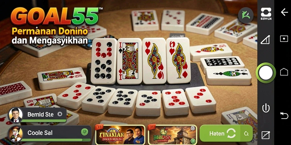 Tampilan seru gameplay GOAL55 saat bermain Domino.