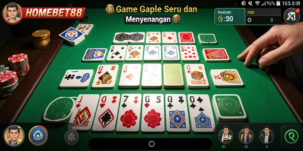 Tampilan gameplay seru saat bermain Gaple di HOMEBET88.