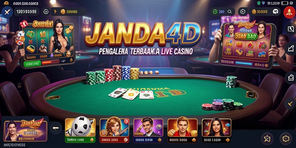 Screenshot gameplay menampilkan dealer langsung di JANDA4D.