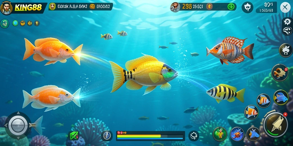Screenshot KING88 menampilkan aksi seru gameplay Tembak Ikan.