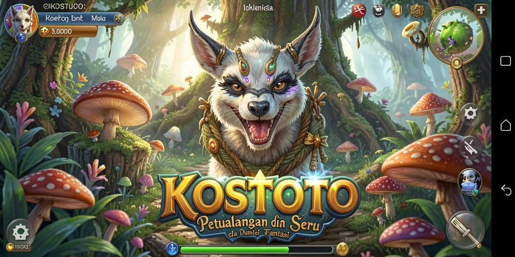 Tampilan gameplay KOSTOTO menunjukkan serunya petualangan di dunia fantastis.