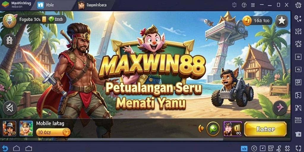 Tampilan gameplay MAXWIN88 yang penuh aksi dan petualangan.