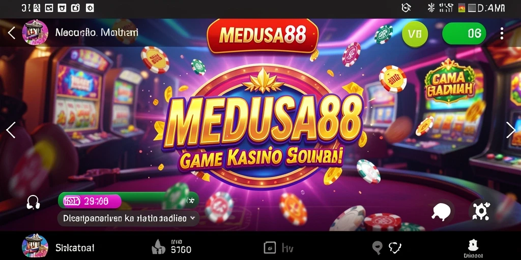 Tampilan gameplay menarik dari MEDUSA88 dengan tema Kasino.