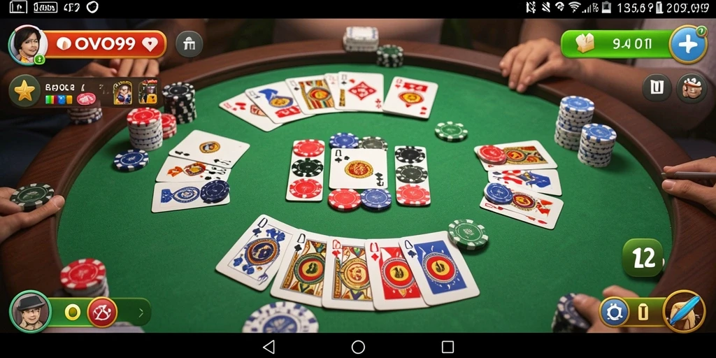 Tampilan menarik dari gameplay Gaple di OVO99.