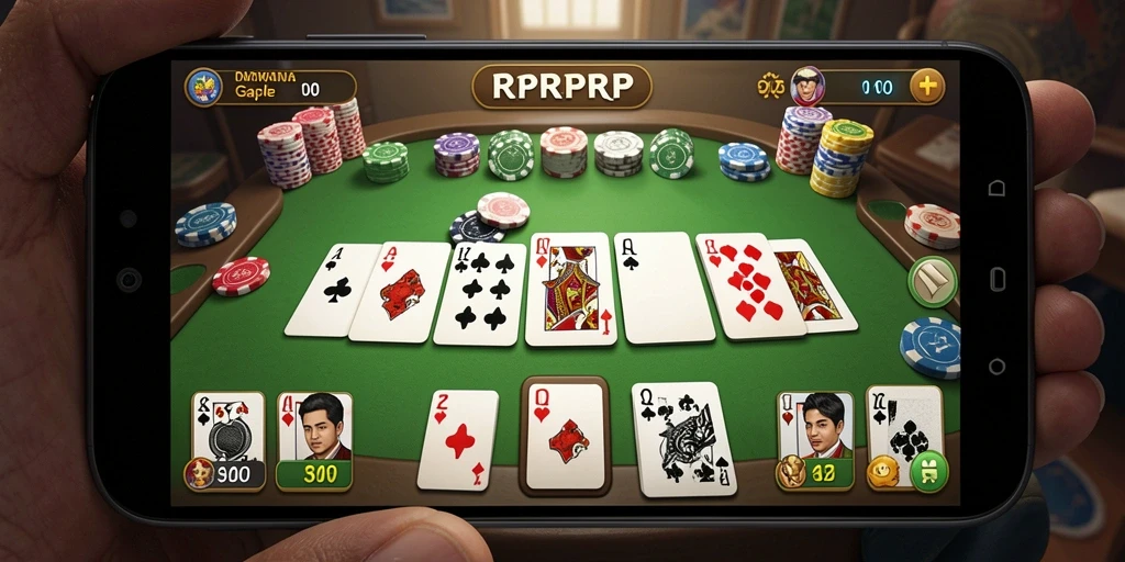 Screenshot RPRPRP menampilkan keseruan gameplay Gaple yang mengasyikkan.