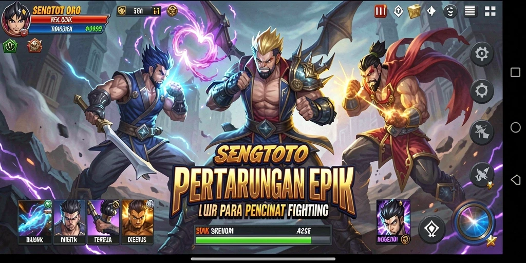 Screenshot gameplay SENGTOTO menampilkan aksi pertarungan yang mendebarkan.