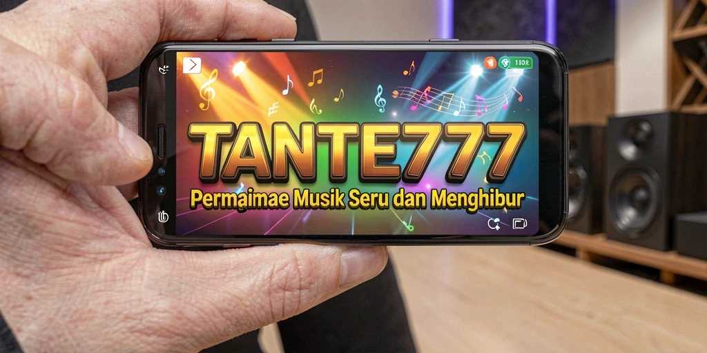 Tampilan permainan TANTE777 dengan berbagai alat musik dan antarmuka yang menarik.