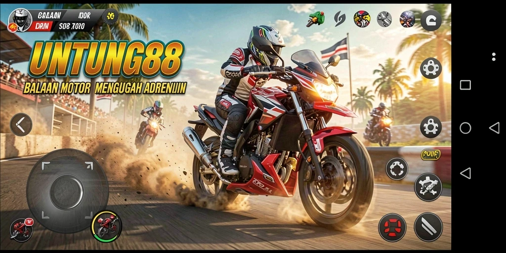 Gameplay seru balapan motor di UNTUNG88.