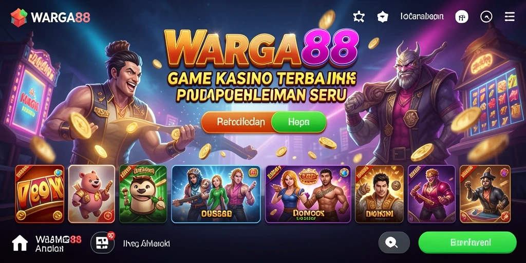 Tampilan menarik dari WARGA88 menampilkan gameplay Kasino yang seru.